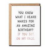 SMHGifts Sit On My Faceカード - 彼女のための不潔なバースデーカード - 妻のガールフレンドのためのハッピーバースデーカード - 汚いバースデーカード - ユーモアカード - グリーティングカード