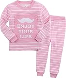 ベビー パジャマ 12ヶ月-9歳キッズ子供 春秋冬 長袖パジャマ　ルームウエア 寝間着 上下2点セット 綿100％ EYL 90-130cm EYL (L, ピンク)