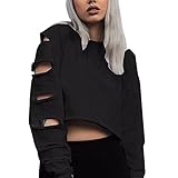 パーカー レディース トップス Glennoky 5色 シャツ中空 個性 プルオーバー ブラウス スウェットパーカー ヘソ出し ショート丈 ゆったり クルーネック ラウンドネック レディースパーカー 