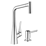 Hansgrohe kk14820 – 04539pc Metris HighArcキッチン2-spray蛇口withソープディスペンサークロム、クロム