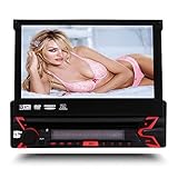 Eincar 7インチシングル1 DIN取り外し可能なフロントパネルのDVDプレーヤーCD 5ポイント800 * 480静電容量マルチタッチスクリーン最新AutoradioカーステレオヘッドユニットサポートHD 1080P AM FM RDSラジオ、内蔵のBluetooth +マイクSWCカラフルなボタン