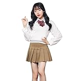 クリアストーン(Clearstone) オルチャンセーラー コスプレ ハロウィン ニットベスト ホワイト×モカ レディース ホワイト