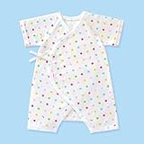 MIKIHOUSE FIRST(ミキハウスファースト)「抗菌・抗ウイルス加工」ピュアベール天使の肌着 水玉模様の天竺半袖コンビオール ６０ｃｍ,ピンク（08）