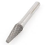 uxcell　回転ヤスリ　ロータリーヤスリ　ダブルカット　テーパードヘッド　超硬ビット　8mm x 22mm