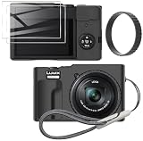 for LUMIX DC-TZ99 ケース +2枚フィルムシリコーン 保護カバー LUMIX DC-TZ99 対応【JIAYJP】全面保護カバー シリコン 耐衝撃 落下防止 撥水 脱着簡単 軽量 キズ防止 防震 防塵 全面保護型 カバー （ブラック）