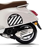 ベスパ(Vespa) サイドボディステッカー 2枚セット バイク 車 アウトドア用 防水加工ステッカー (BK&White)