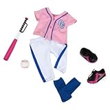 ソフトボールOutfit for 18 " Dolls – Hit aホーム実行by Our Generation