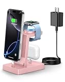 充電スタンド 3in1 Type-C充電ステーション 急速 スマホスタンド PD3.0アダプタ付属(30W出力) Galaxy S25/S24/S23/A25/A55/Z Flip7/Z Fold7 Pixel 10/9a/9/8 AQUOS 9/R10/R9/R8/wish5/4/3 Galaxy Watch6/5/5 Pro USB-C端子イヤホン対応 高耐久 テレワーク用品 ピンク