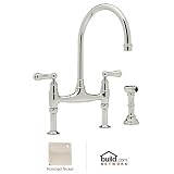 Rohl U.4719L-PN-2 Perrin and Rowe Bridge Style Kitchen Faucet with Sidespray, Polished Nickel [並行輸入品