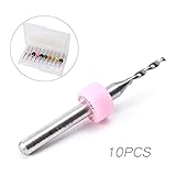 Mallofusa 10Pcs 0.6-1.5mm PCB プリント回路 基板 炭化物 ミニ マイクロ ドリル ビット CNC