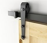 10 ft素朴なブラックBentストレート基本的なアイテムビッグバーン木製ドアスライドトラックハードウェア 10FT-Arrow Single door kit 07300s