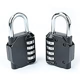 パスワードロック Deallink 2 個入り セキュリティ 4桁リセッタコンビネーションロック シールバッグ、スーツケース、ボックス、カセット、キャビネット、ロッカー 防盗防止 亜鉛合金 ロック