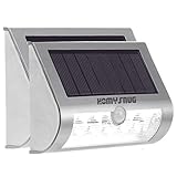 HomySnug ソーラーライト ワイヤレス高輝度LEDライト 夜間自動点灯 防水 軒先 / 壁掛け / 庭先 / お庭 / 玄関 / ガーデンライトなど対応 (2個セット) (LED人感センサーあり