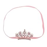 Lovoski ベビー　ラインストーン　クラウン　髪飾り　ヘアバンド　ターバン　ヘッドバンド　パーティー　写真道具　全４色 - ピンク