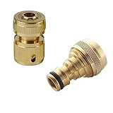 ガーデンホースタップコネクタ1/2インチおよび3/4インチパイプ継手エキスパートブラスクイックコネクタ