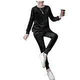 Spinas（スピナス) リラックスウェアやマタニティヨガにも　ベロア トップス パンツ セット ルームウェア 部屋着 マタニティ　裏起毛 防寒　長袖ベロア2点セット 全2色(ブラック　グレー)