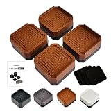 FABOMI 【4個入り】洗濯機 かさあげ台 置き台 防振 防振ゴム 4cm 7cm 10cm 洗濯機 置き場 高さ調整 底上げ 4個セット ドラム式 縦型 引っ越し 掃除 洗濯機下 騒音対策 洗濯機かさ上げ台 洗濯機置き場 1段 2段 3段 (ブラウン, 一段)