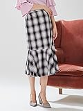 ANGELIEBE エンジェリーベ マタニティ 産後も可愛く 綿ツイル ソフトラッフル スカート 妊婦服 産前 産後 アジャスター調節可 裏地付き M チェック 22438 22438260