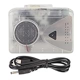 ポータブルカセットプレーヤー、テーププレーヤー、USB経由でMP3オーディオ音楽をキャプチャ、FM AMラジオステレオパーソナルカセットプレーヤーをサポート、3.5mmイヤホンジャック付き (透明)