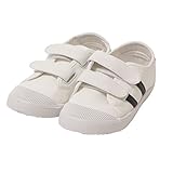 JOKnet キッズ キャンバス 2ライン スニーカー ジュニア シューズ 女の子 男の子 子供 子供靴 靴 運動靴 ベルクロ ローカット フラット 簡単 ホワイト 24(15cm)