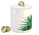 植物Piggy Bank by Ambesonne、Medicinal Aloe Vera with vibrant colors Indigenous Species Alternativeナチュラ