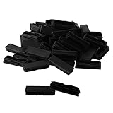 uxcell チューブインサート 25 x 75mm プラスチック製 長方形 リブ付き チューブインサート エンド カバー キャップ パッド 滑走 家具 フロアプロテクター 60個入り