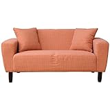 アビライト 大川家具 クッション2個付き 2人掛け ファブリックソファ オレンジ SKT-0024
