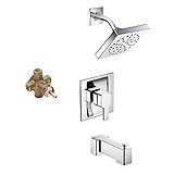 Moen KTS90-P-TS2713EPCR 90 Degree 6-Inch Rain Shower and 7-1/4-Inch Spout, Chrome [並行輸入品]