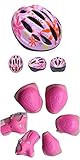 (ハーツクライ) Heart's Cry 軽量 サイクリング 自転車 用 ヘルメット キッズ ジュニア 子供 用 ダイヤル アジャスター 付き (プロテクター付き（ベールピンク）)
