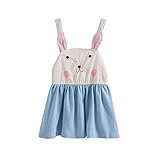 ガールズワンピース 女の子 ノースリーブ可愛いウサギのデザイン　バックレスワンピース 子供服 (90)