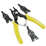 スナップリングプライヤKangTeer 4 IN 1多機能オートロック保持リングプライヤー内部外部リングリムーバーサークリッププライヤー