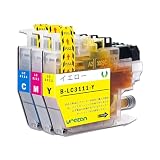 LC3111C+LC3111M+LC3111Y 各1本 互換インク 互換品 ブラザー（Brother）用 純正品併用 LC3111-4PK 個包装 大容量 残量表示 ICチップ対応 MFC-J738DN/DWN J998DN/DWN DCP-J572N/J577N/J582N/J973N/J978N/J982N MFC-J893N/J898N/J903N/J987N