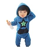 (チェリーレッド) CherryRed ベビー＆キッズ用 ファション カバーオール ロンパース 着ぐるみ キッズコスチューム 子供 男の子 女の子 出産 祝い パジャマ 防寒着 スウェット 厚手 ブル