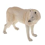 動物模型 フィギュアおもちゃ 狼モデル 野生動物 ウルフ模型 コレクション 4カラー, ベージュ