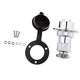 Perfk 防水　12-24ボルト　デッキ　プラグ/コネクタ/コンセント　ネジ付属　ヨットマストアンカー & マストヘッドライト用　全３種類 3サイズ - 2P, 25mm