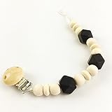 歯固め授乳ジュエリー?シリコン製 おしゃぶり 天然木 チュアブル ペンダント[BPAフリー][FDA認可済]木育 安全 無味 ブラック