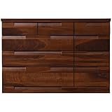 大川家具 天然木ウォールナット材 幅120高さ83ワイドチェスト SNJ-03950002-02 代引不可