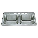 Sterling 14708-4-NA Middleton 33-inch by 22-inch Top-mount Double Equal Bowl Kitchen Sink, Stainless