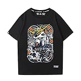 SHIHUA 機動戦士ガンダム tシャツ 半袖 夏服 薄い生地 柔らかい 上着 日常服 シンプル風 綿シャツ 人気 アニメ 周辺 グッズ プレゼント (ブラック 10,XXL)
