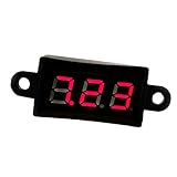 Fenteer ミニデジタル電圧計　DC 3.5-30V　全3色　LED　ディスプレイ - 赤