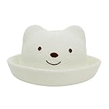 カラフルリンク ベビー用 麦わら帽子 男女兼用 キッズ 子供 カワイイ くま 耳付き (ホワイト)