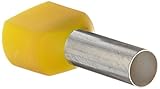 Panduit FTD82-14-C Insulated Ferrule, Twin Wire DIN End Sleeve, 10 AWG Wire Size, Yellow, 0.19" Max 