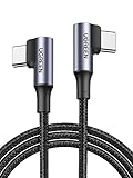UGREEN L字 USB C to Cケーブル PD 100W 5A急速充電 2m ナイロン編み iPhone/MacBook/iPad/Galaxy対応（ビデオ出力非対応）
