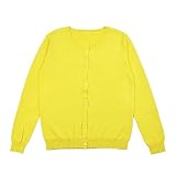 (サンライン)Sun Line　子供　長袖 ニットカーディガン　前開き (XL, イエロー)