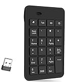 テンキー2.4G テンキー ワイヤレス レシーバー付属 非連動テンキー 薄型 持ち運び便利 テンキー ブルートゥース 多機種対応 Tabキー付 数字キーボード ブラック (23キー)