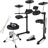 GrooveLab グルーヴラブ 電子ドラム メッシュパッド仕様 HitSync GLHS-01/BK ブラック [ドラムイス、ヘッドフォン、スティック(2本1組)、スティックホルダー、ドラムキー、予備スティック付属]