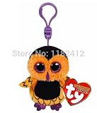 TY Plush Animals Beanie Boos Mini Screech Halloween Owl Plush Key Clip 8cm Cute Keychains Key Chain 