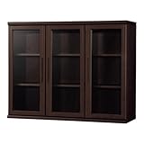 小島工芸 日本製 組立不要 健康仕様のFフォースター 耐荷重に優れた中がしっかりつまった丈夫な棚板 高さ95.2cm 開戸タイプ 書棚 OF-120開戸 ウェンジ [幅120.2cm 奥行41cm] 2351421