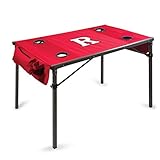 NCAA Rutgers Scarlet Knightsデジタル印刷旅行テーブル、1サイズ、レッド