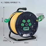 日動工業 Lヘナポッキン電工ドラム 屋内型 アース付 接地 2P 15A 125V コンセント数:4 長さ30m VCT2.0×3 電線許容電流22A PL-E34